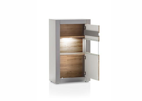 Vitriinkapp CASABLANCA tamm / matthall, 66x35xH113 cm