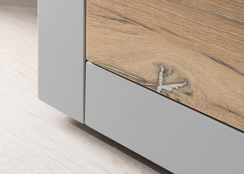 Vitriinkapp CASABLANCA tamm / matthall, 66x35xH113 cm