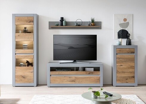 Kummut CASABLANCA tamm / matthall, 66x35xH113 cm