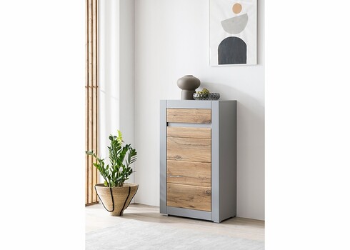 Kummut CASABLANCA tamm / matthall, 66x35xH113 cm