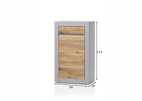 Kummut CASABLANCA tamm / matthall, 66x35xH113 cm