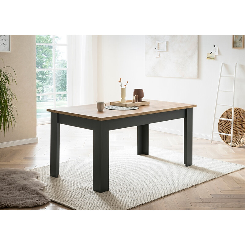 Söögilaud CATANIA tamm / antratsiit, 160x90xH76 cm