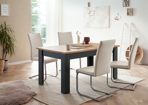 Söögilaud CATANIA tamm / antratsiit, 160x90xH76 cm