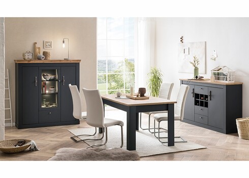 Söögilaud CATANIA tamm / antratsiit, 160x90xH76 cm