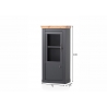 Vitriinkapp CATANIA tamm / antratsiit, 72x38xH146 cm