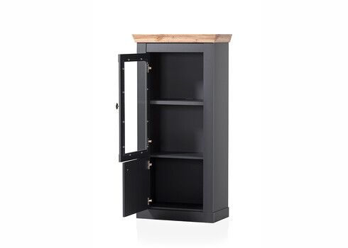Vitriinkapp CATANIA tamm / antratsiit, 72x38xH146 cm