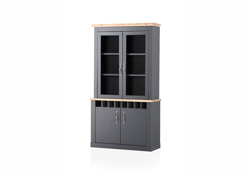Vitriinkapp CATANIA tamm / antratsiit, 110x44xH205 cm