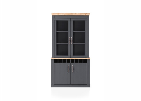 Vitriinkapp CATANIA tamm / antratsiit, 110x44xH205 cm