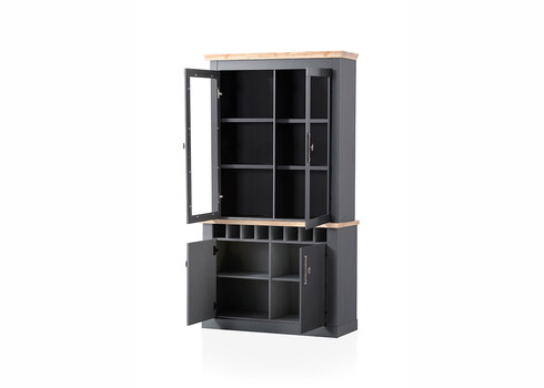 Vitriinkapp CATANIA tamm / antratsiit, 110x44xH205 cm