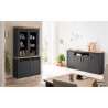 Vitriinkapp CATANIA tamm / antratsiit, 110x44xH205 cm