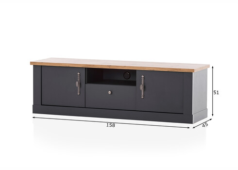 Tv-alus CATANIA tamm / antratsiit, 158x45xH51 cm
