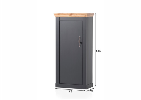 Kapp CATANIA tamm / antratsiit, 72x38xH146 cm