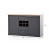 Kummut CATANIA tamm / antratsiit, 169x45xH104 cm