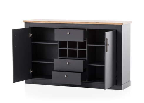 Kummut CATANIA tamm / antratsiit, 169x45xH104 cm