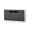 Kummut CATANIA tamm / antratsiit, 200x45xH104 cm
