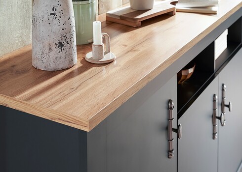 Kummut CATANIA tamm / antratsiit, 200x45xH104 cm