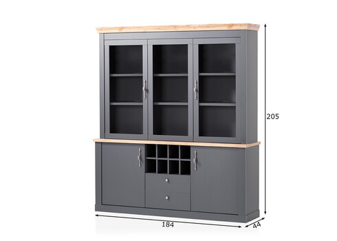 Puhvetkapp CATANIA tamm / antratsiit, 184x44xH205 cm