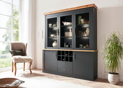 Puhvetkapp CATANIA tamm / antratsiit, 184x44xH205 cm