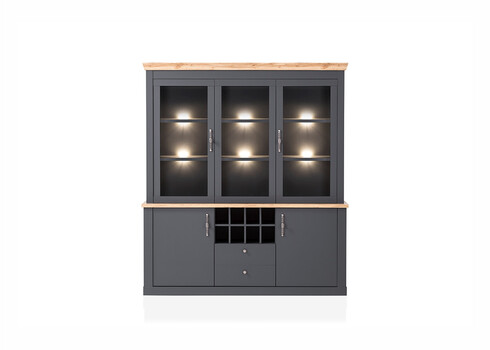 Puhvetkapp CATANIA tamm / antratsiit, 184x44xH205 cm