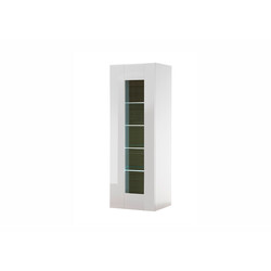 Vitriinkapp CAYMAN valge / tamm, 45x38xH131 cm