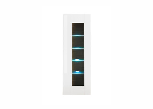 Vitriinkapp CAYMAN valge / tamm, 45x38xH131 cm