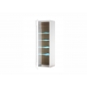 Vitriinkapp CAYMAN valge / tamm, 45x38xH131 cm