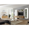 Vitriinkapp CAYMAN valge / tamm, 45x38xH131 cm