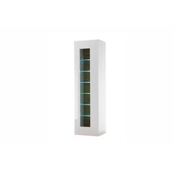 Vitriinkapp CAYMAN valge / tamm, 45x38xH166 cm