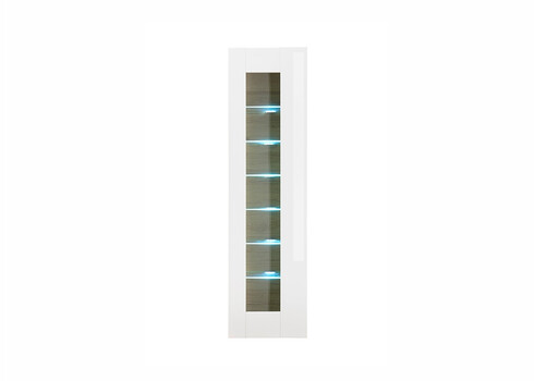 Vitriinkapp CAYMAN valge / tamm, 45x38xH166 cm