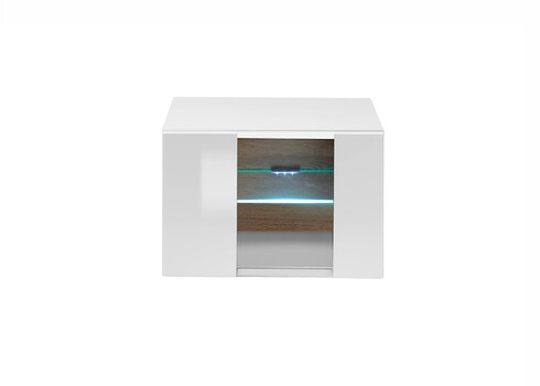 Vitriinkapp CAYMAN valge / tamm, 45x38xH31 cm
