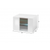 Vitriinkapp CAYMAN valge / tamm, 45x38xH31 cm