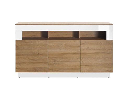 Kummut CAYMAN valge / tamm, 149x43xH85 cm