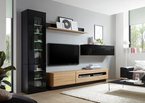 Vitriinkapp CAYMAN must / tamm, 45x38xH71 cm