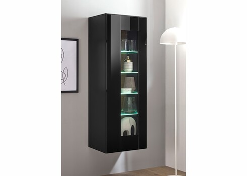 Vitriinkapp CAYMAN must / tamm, 45x38xH131 cm