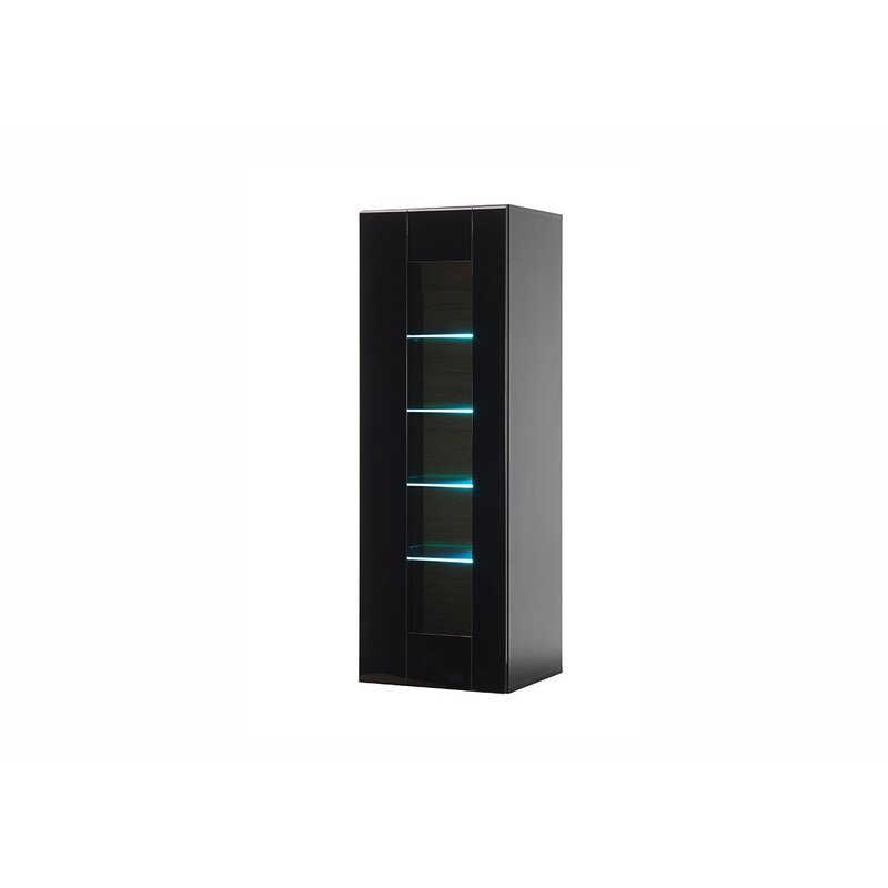 Vitriinkapp CAYMAN must / tamm, 45x38xH131 cm