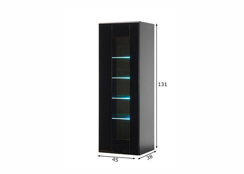 Vitriinkapp CAYMAN must / tamm, 45x38xH131 cm