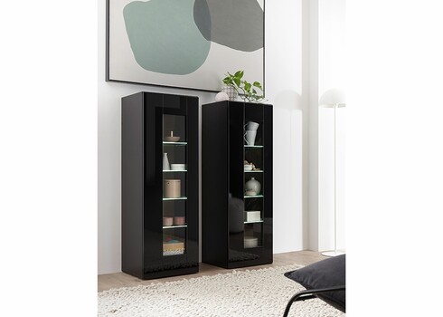 Vitriinkapp CAYMAN must / tamm, 45x38xH131 cm