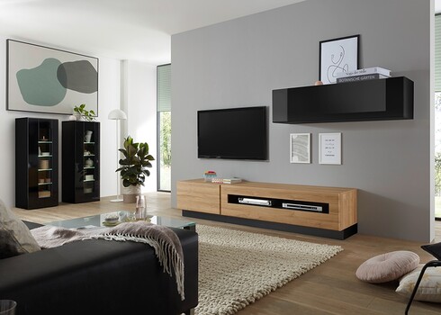 Vitriinkapp CAYMAN must / tamm, 45x38xH131 cm