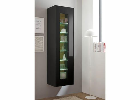 Vitriinkapp CAYMAN must / tamm, 45x38xH166 cm