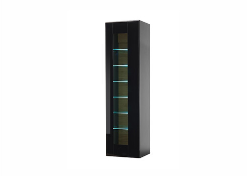 Vitriinkapp CAYMAN must / tamm, 45x38xH166 cm
