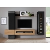 Vitriinkapp CAYMAN must / tamm, 45x38xH166 cm
