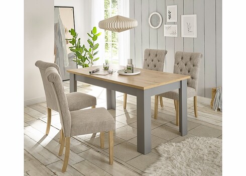 Söögilaud CHAMBORD helehall / tamm, 160x90xH76 cm