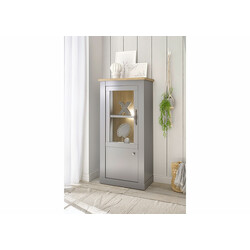 Vitriinkapp CHAMBORD helehall / tamm, 68x37xH142 cm