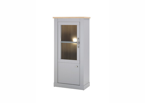 Vitriinkapp CHAMBORD helehall / tamm, 68x37xH142 cm