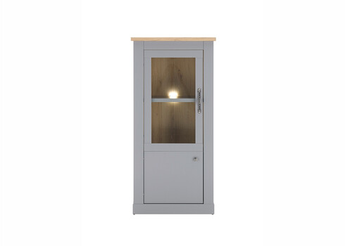 Vitriinkapp CHAMBORD helehall / tamm, 68x37xH142 cm