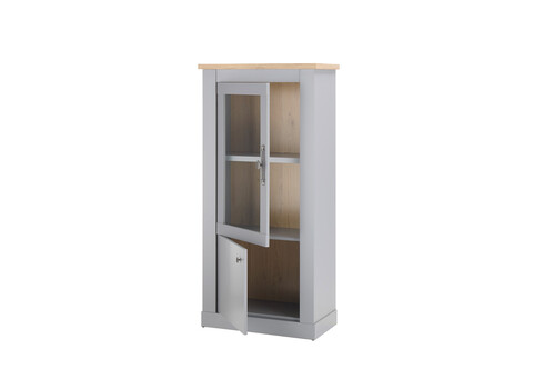 Vitriinkapp CHAMBORD helehall / tamm, 68x37xH142 cm