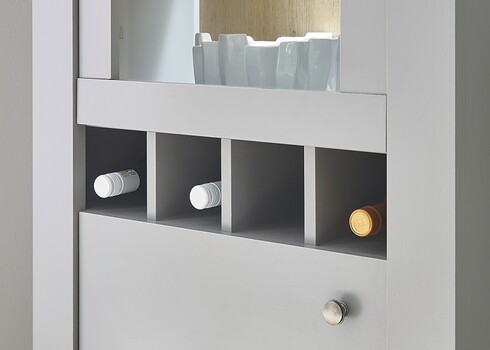 Vitriinkapp CHAMBORD helehall / tamm, 71x37xH201 cm