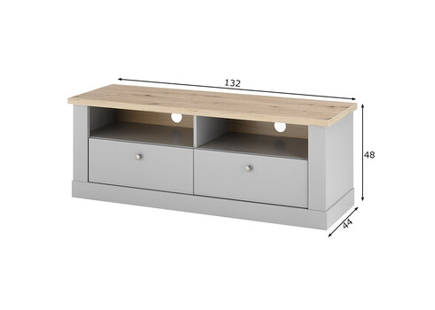 Tv-alus CHAMBORD helehall / tamm, 132x44xH48 cm