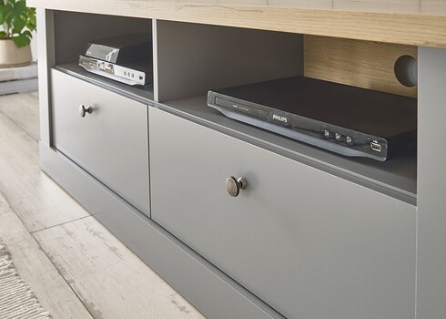 Tv-alus CHAMBORD helehall / tamm, 132x44xH48 cm