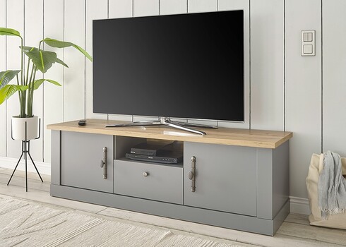 Tv-alus CHAMBORD helehall / tamm, 155x44xH48 cm